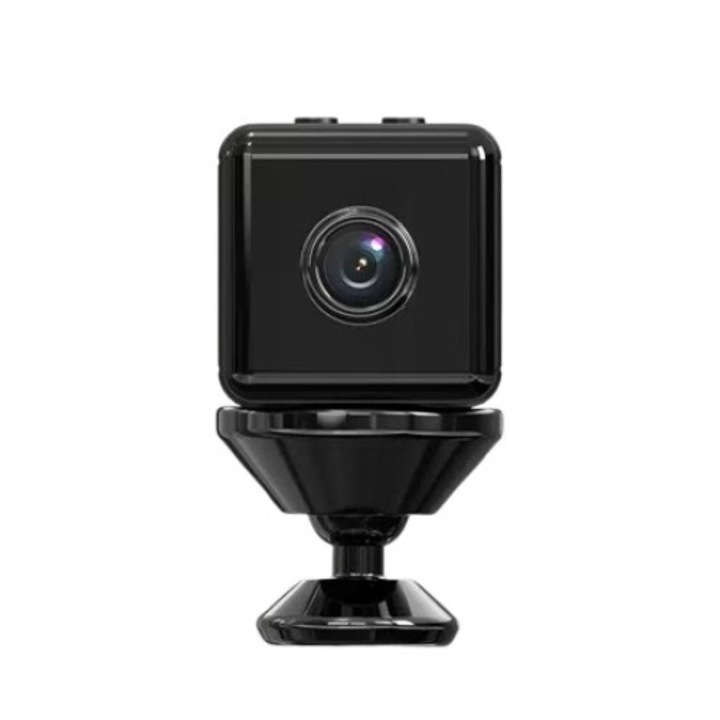 Camera Spionaj Mini CLASStitude, WI-FI, 1080p, microfon incorporat, mod nocturn, detectie miscare, baterie incorporabila, suport card de memorie, conectivitate fara fir, Negru