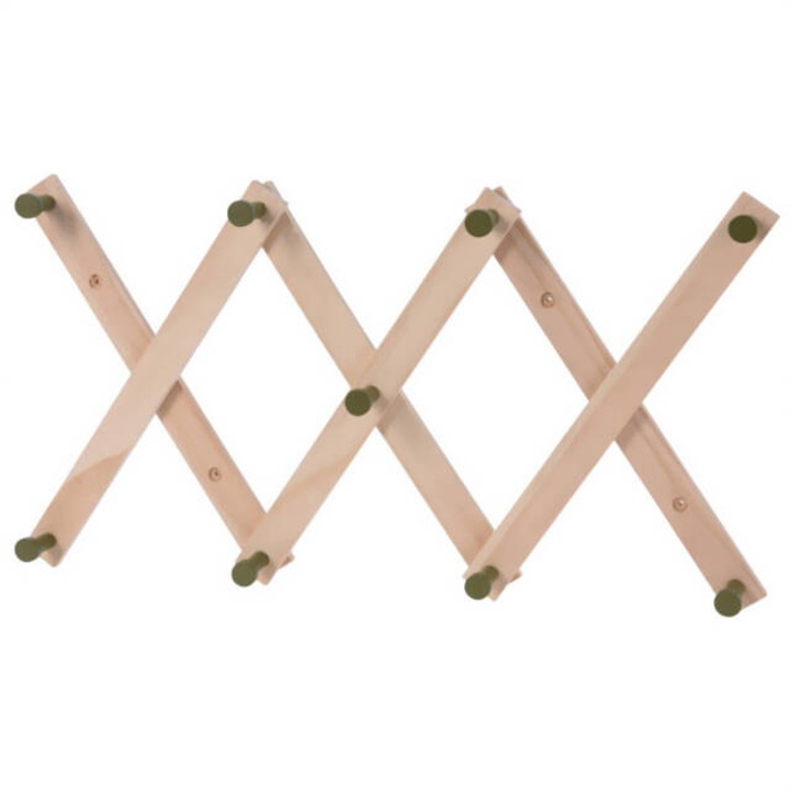 Gyerekruha fogas, fenyőfából, 60 cm - zöld