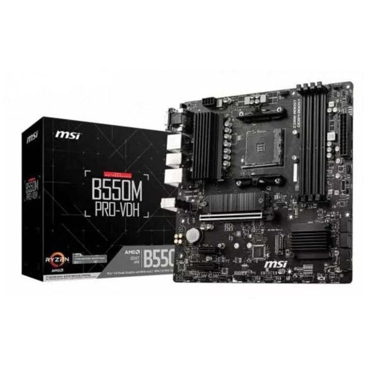 Placa de baza AM4 MSI B550 MicroATX DDR4 B550M PRO-VDH — imaginea 2