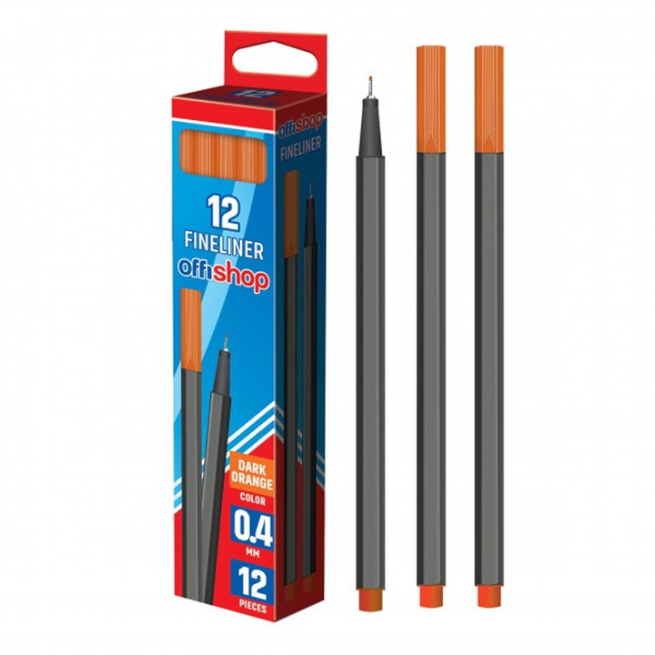 12 db-os készlet Fineliner Offishop 0,4 mm, narancs