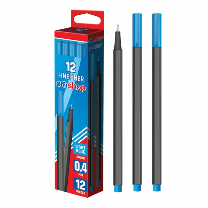 12 db-os készlet Fineliner Offishop 0,4 mm, világoskék
