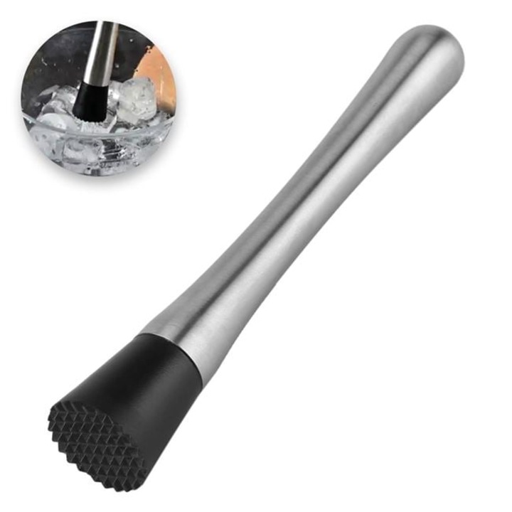 Pistil metalic pentru barmani, Cocktail Muddler, argintiu, 20.5cm