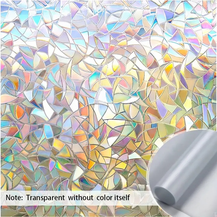 Folie Decorativa CCmax pentru Geam, Model 3D Abstract. Protectie Solara si Intimitate, 600 x 2000 mm