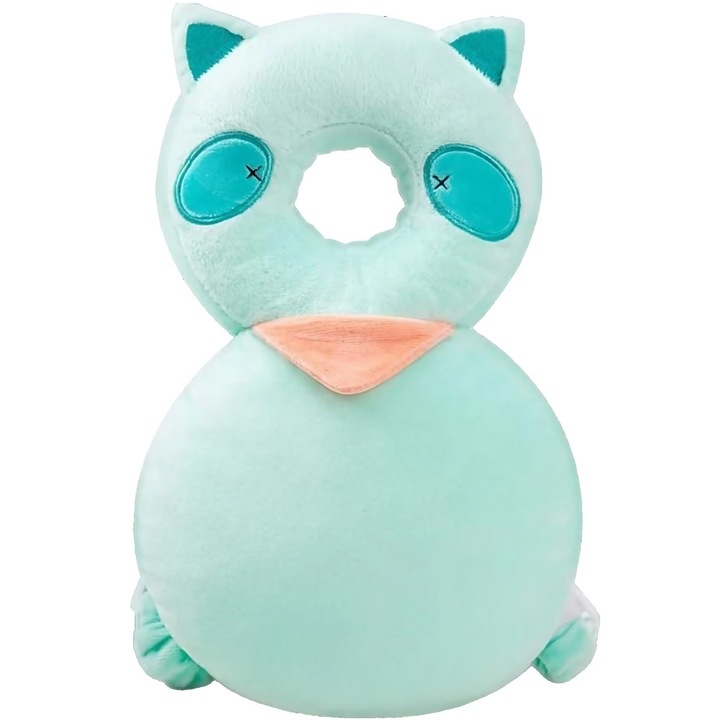 Perna tip rucsac pentru protectia capului, tetiera tip raton, pentru bebelusi, 33x6x19 cm, 180 g, turcoaz, Avaleea