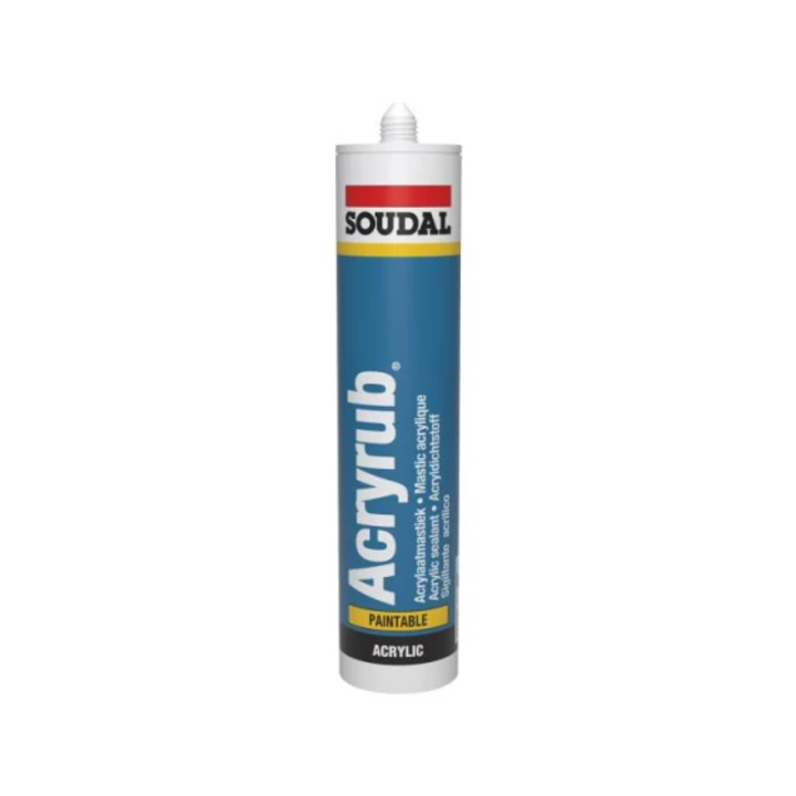 Izolant si etansant acrilic pe baza de polimeri Soudal Acryrub, gri, 310 ml