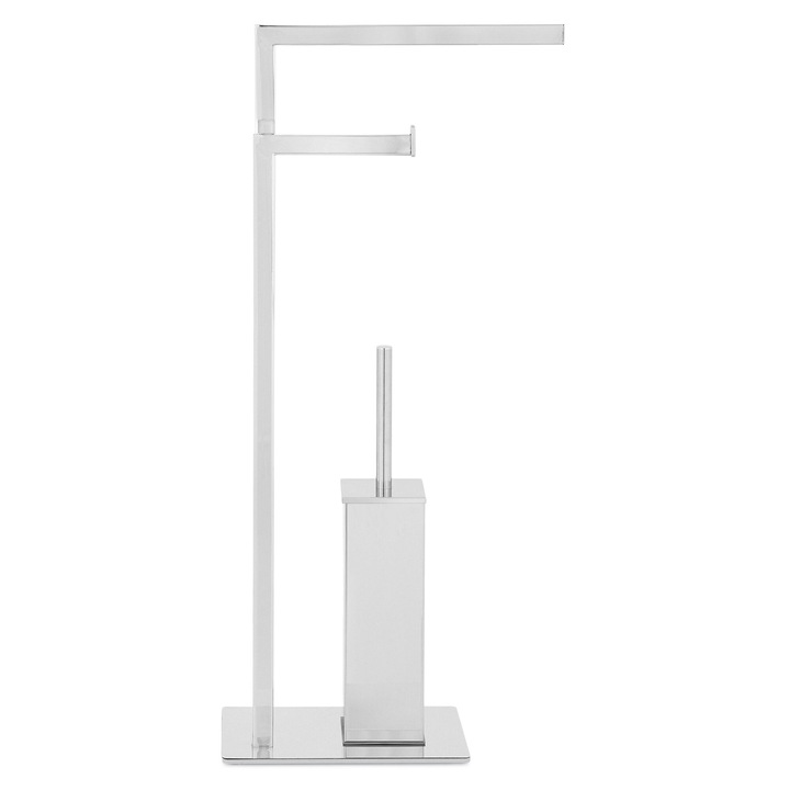 Suport stativ perie wc, hartie igienica si prosop, Maison Mex PIANTANA, L.30 l.16 H.72 cm, crom