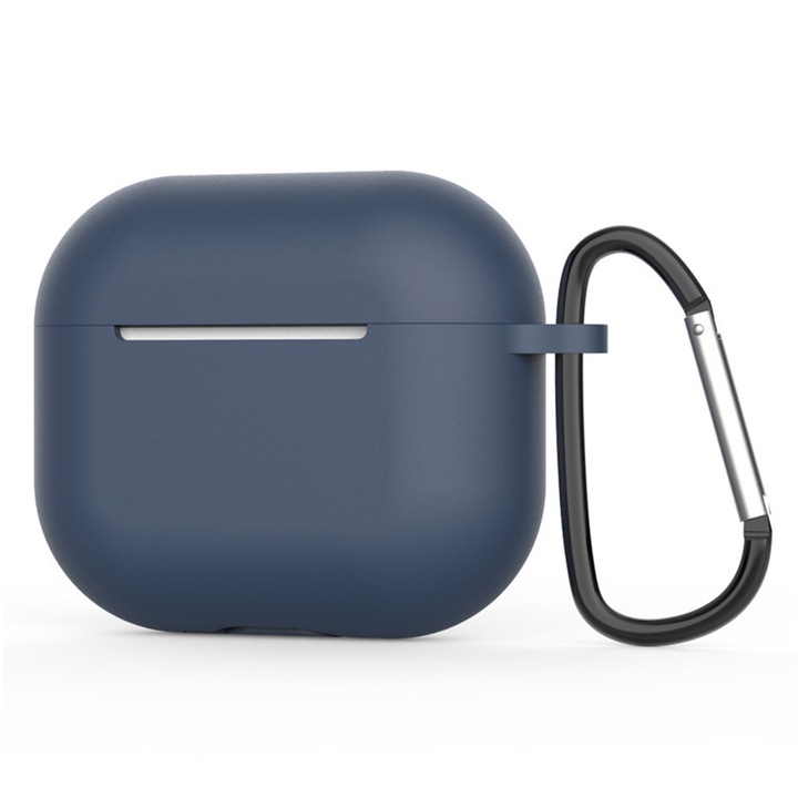 Husa pentru AirPods 4, Y20, Silicon, Navy Blue