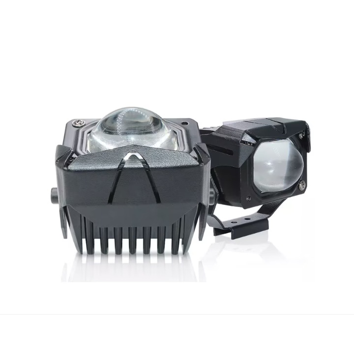 Комплект от 2 bi-LED проектора с лупа, 70W, 3000K/6000K, 9-36V, бяло-жълта светлина, OFF Road, Auto, Moto, INELAG