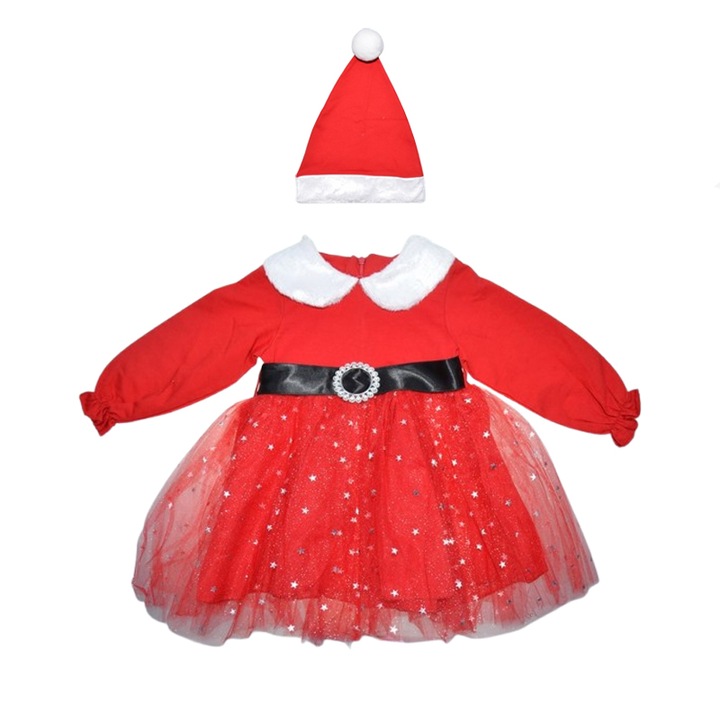 2 részes lány ruha és sapka szett Mini Junior RCH-60040, Piros 114525