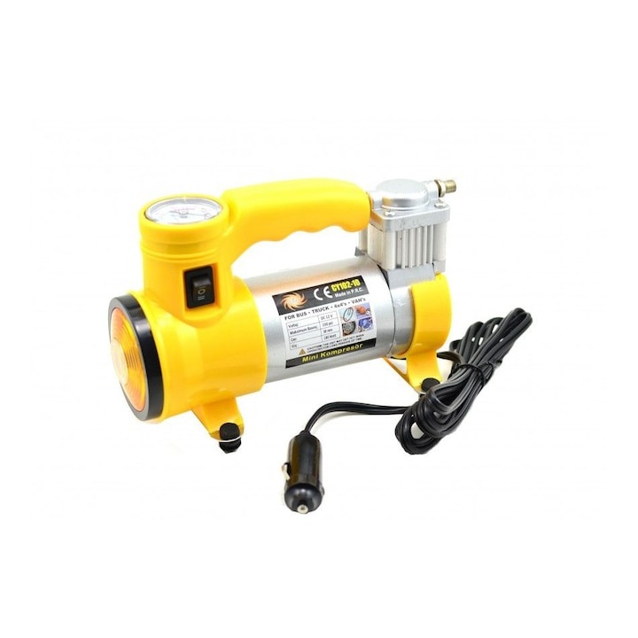 Macvi® FOXMAG24 Компресор за кола, 12V, 150 PSI, 35L/min, Жълт, Мощност и ефективност за големи превозни средства