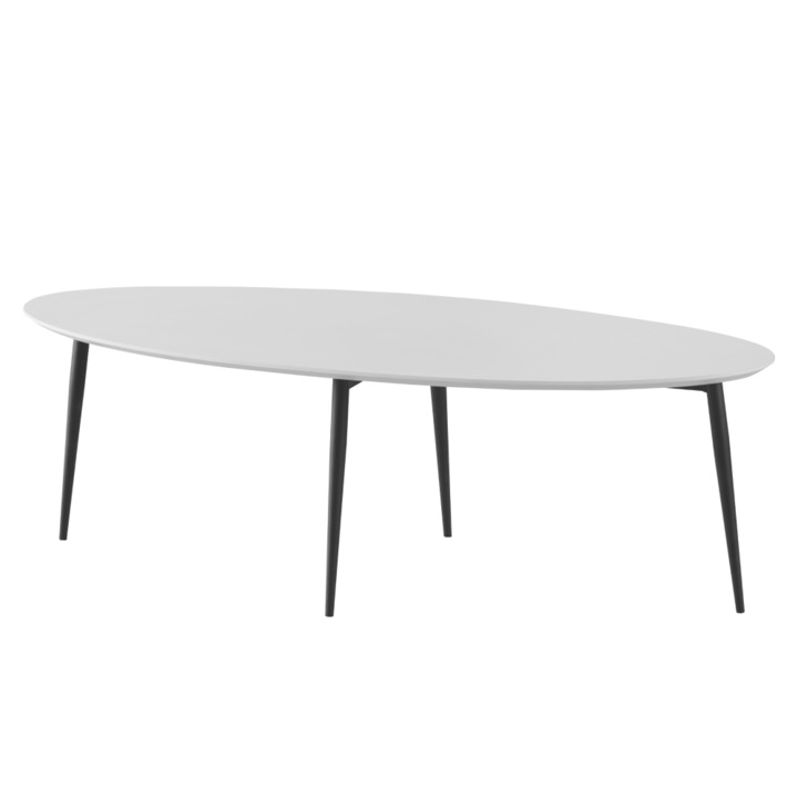 Холна маса MDF бял черен метал Sanam 120x50x38 см