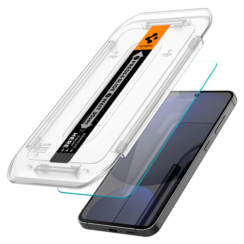 Set 2 folii sticla cu sistem de montare Case friendly Spigen GLAStR EZ FIT compatibil cu Samsung Galaxy S24 FE / A56 5G