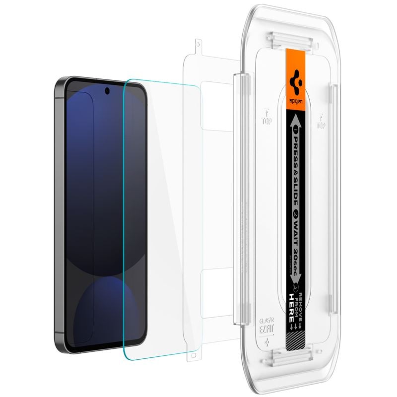 Set 2 folii sticla cu sistem de montare Case friendly Spigen GLAStR EZ FIT compatibil cu Samsung Galaxy S24 FE / A56 5G