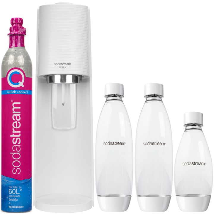 Szódagép szett SodaStream Terra White + 3 palack, 0, 5L, Fehér