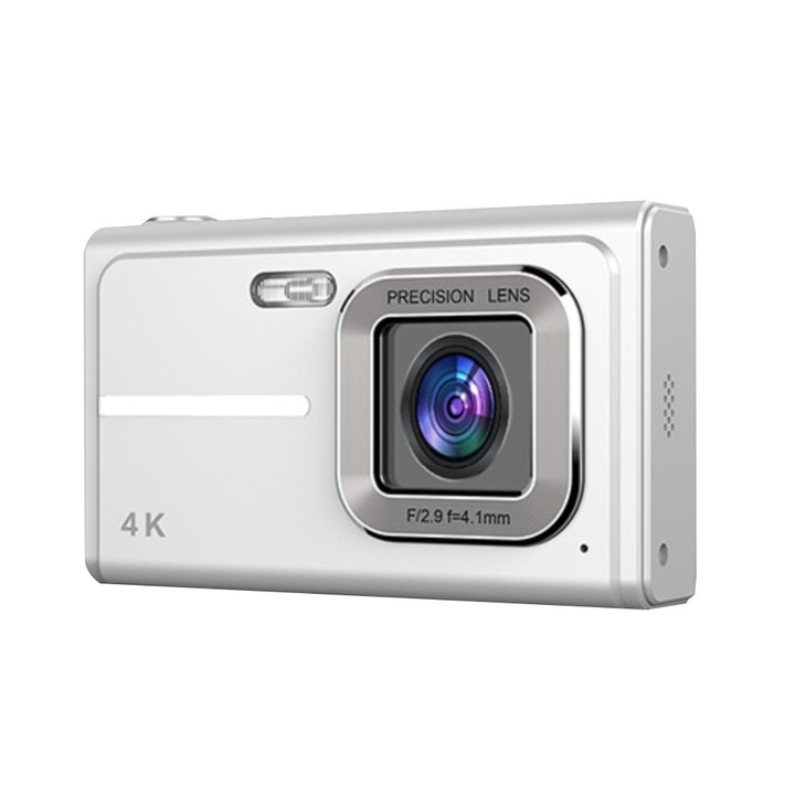 Digitális fényképezőgép, 48 megapixeles HD, automatikus fókusz, szépségszűrő, 2,4 hüvelykes képernyő, 16x zoom, ezüst