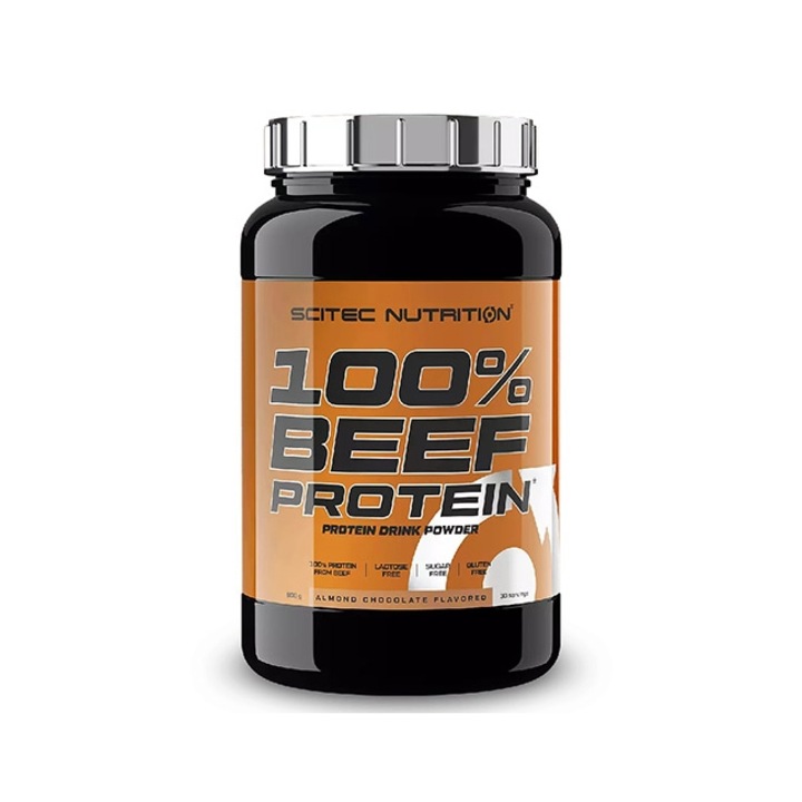 Proteina din carne de vita, Scitec, 100% Beef Protein, Migdale - Ciocolata, 900 g