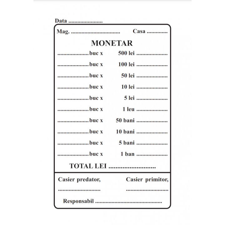 Monetar Format Tipizat - monetar - A6, simplu - eMAG.ro