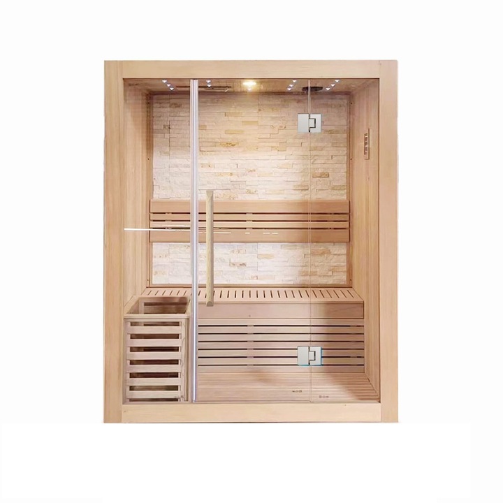 Sauna traditionala de interior FIR-808, 1800 x 1500 x 1900 mm, capacitate: 2-4 persoane, putere incalzire 6000 W Harvia, Hemlock Canadian