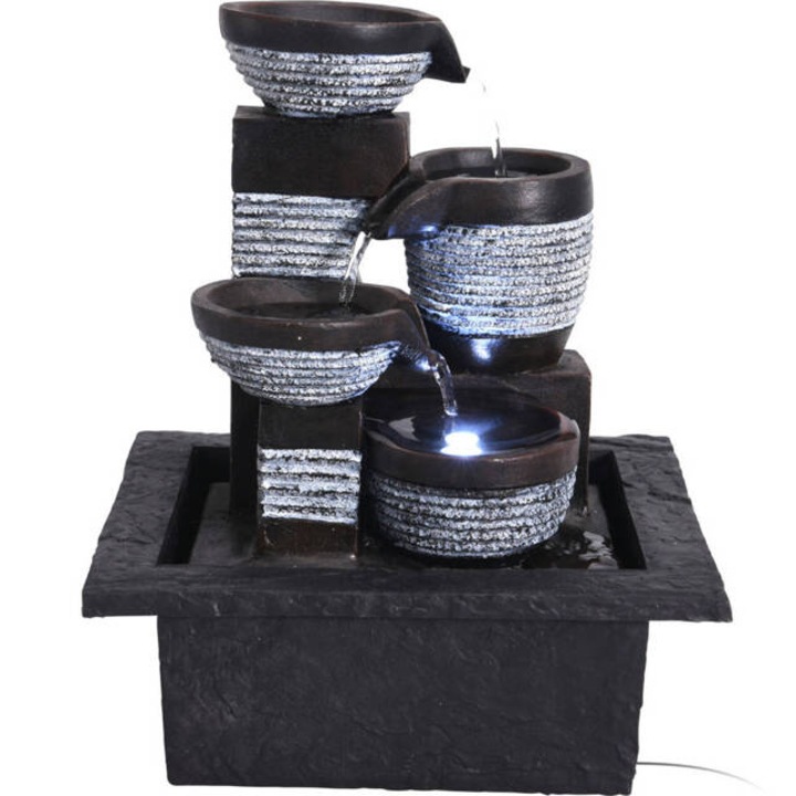 Fantana de interior, decorativa, iluminare LED, 21,5 x 19 x 26 cm - tipar 1