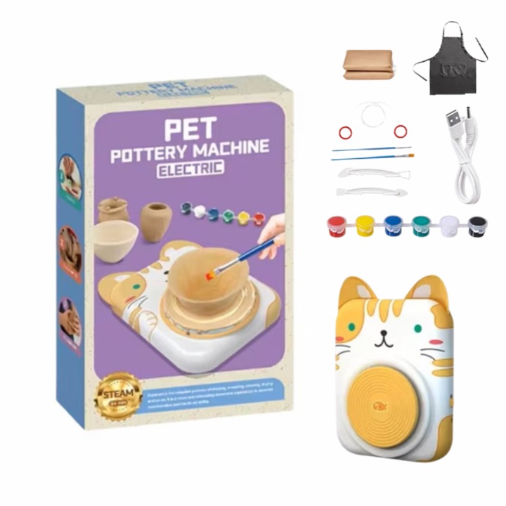 Set Creativ de Olarit Pentru Copii Pisicuta, Aparat Electric, Accesorii incluse, +3 Ani