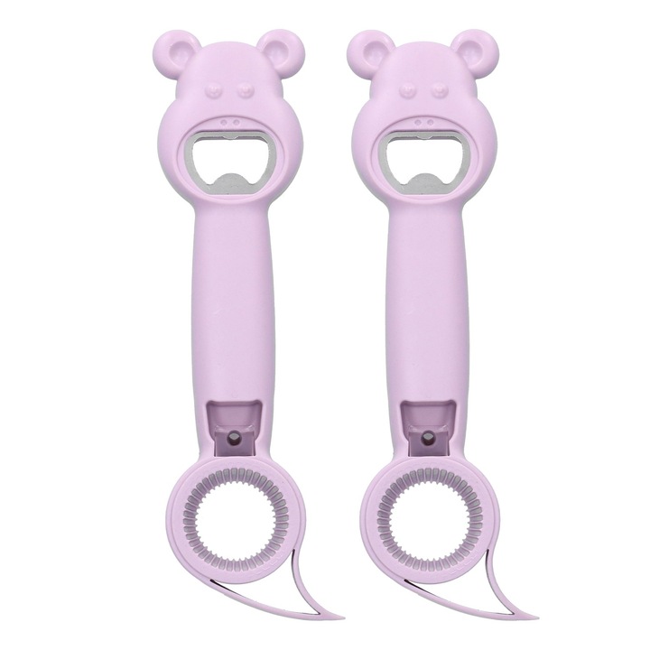 Konzervnyitó készlet, Jormftte, 4 az 1-ben, hordozható, lila