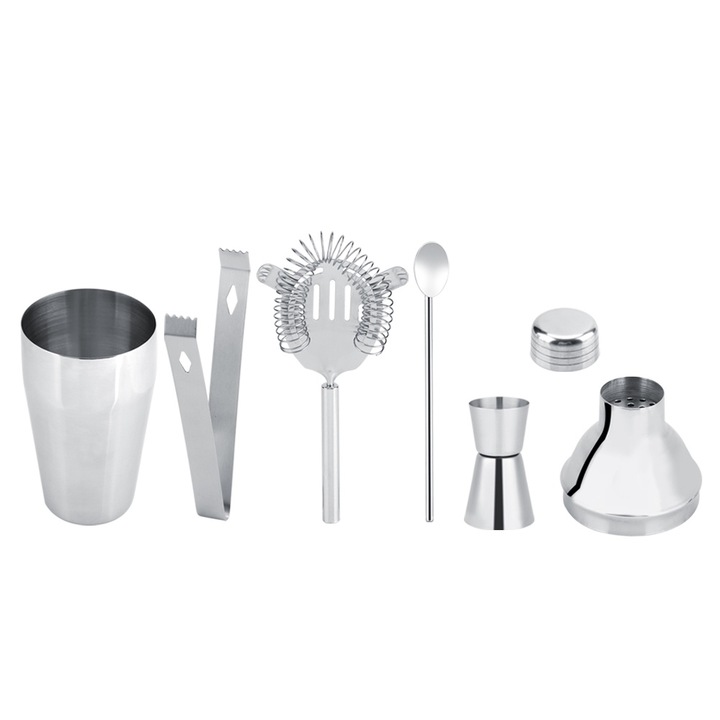 Jormftte, 5 darabos rozsdamentes acél koktél shaker szett, 750ml, otthoni, bár, éttermi használatra