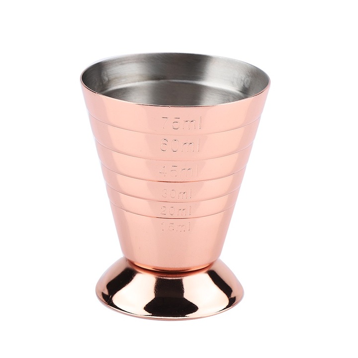 Shaker Jormftte, 75ml, inox, roz, 3 mérőskála