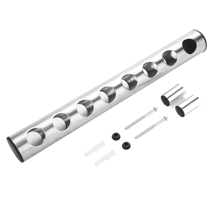 Italtartó, Jormftte, 8 palackos tartó, rozsdamentes acél, falra szerelhető