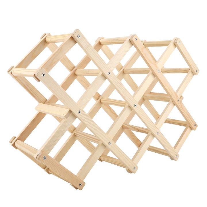 Italtartók, Jormftte, bortartó 10 palackhoz, összecsukható kivitel, fa, piros