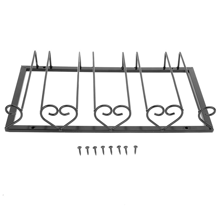 Jormftte italtartók, pohártartó, 4 nyílás, szív alakú, fém, 5 hüvelyk széles