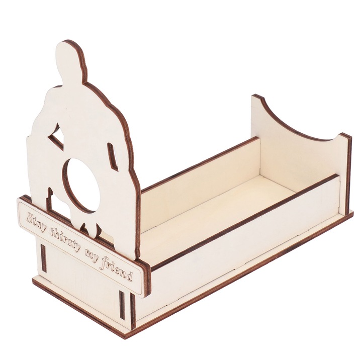 Italtartók, Jormftte, dekoratív bortartó, egyedi design, fekete és fa színű, könnyen összeszerelhető