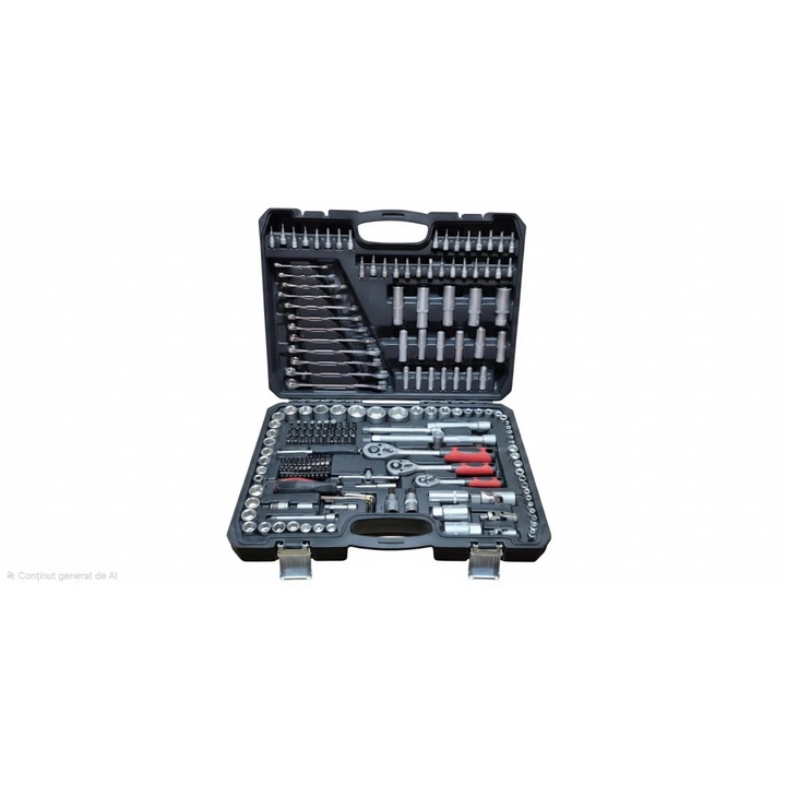 Trusa de scule 216 piese, Chrome Vanadium, Negru