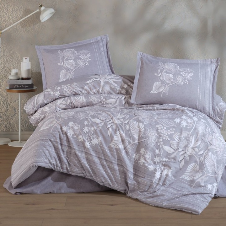 Dupla ágynemű, 100% megerősített pamut, 4 db, 240 x 260 cm, Speciális ágynemű, Fekete