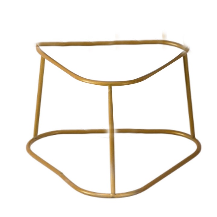 Керамична саксия с желязна стойка, комплект, арт декорация, черна, за сукулентни растения