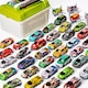 Set 50 masinute, masina de jucarie Push and Go, Simply Joy®, include 3 avione si o harta, Multicolor, cadou pentru baieti si fete de 3 ani +
