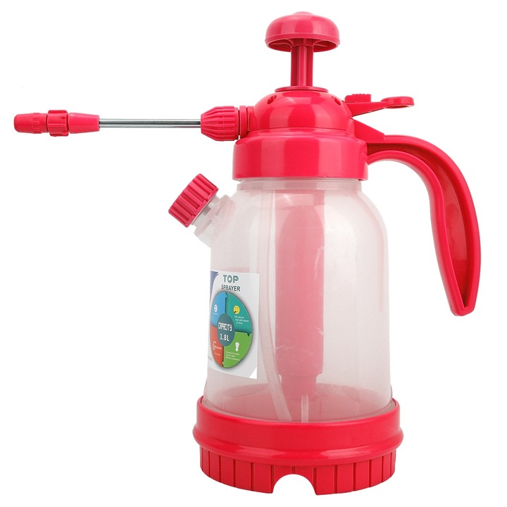 Jormftte 1.2L vízi permetező, nagy kapacitású, nyomásálló, rózsaszín piros