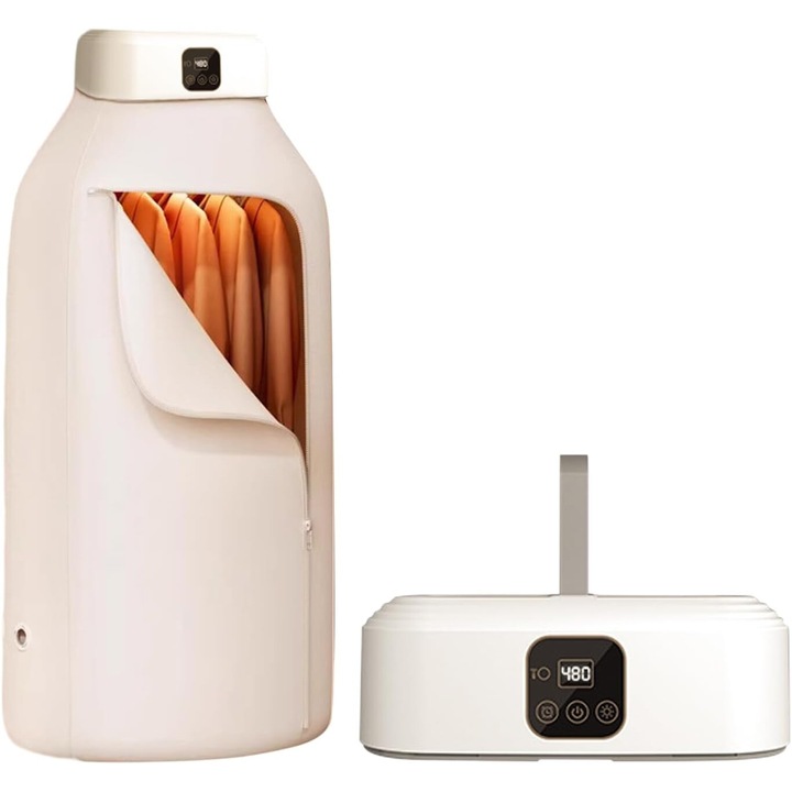 Uscator de rufe electric Seilylanka Mini, 600W, 10kg, sterilizare UV, timer 1-4 ore, alb, dimensiuni 14.3x21.5x22.1cm