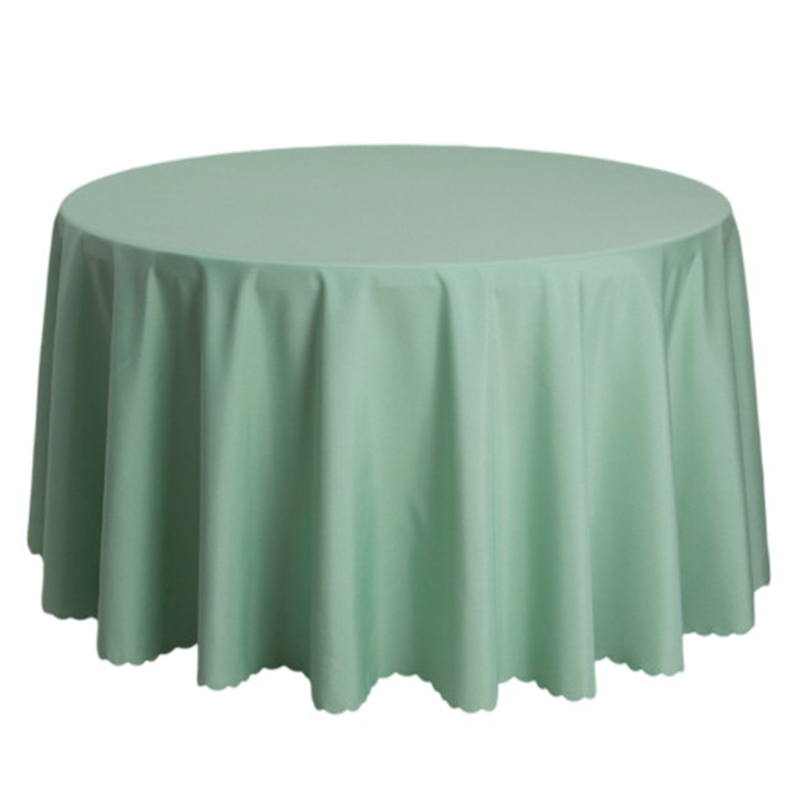 Jormftte kerek asztalterítő, 1.6m, poliészter anyag, vízálló, zöld, 1 db-os készlet.