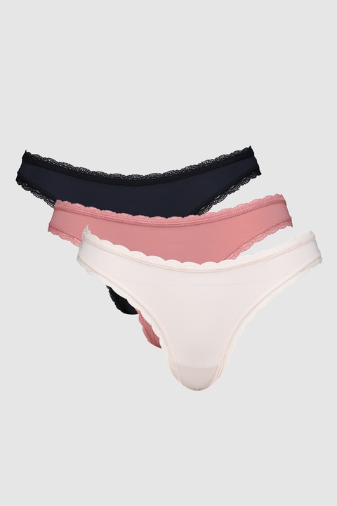GUESS, Танга - 3 чифта, Черен/Праскова/Прашно розово