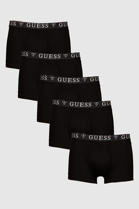 Guess, Set de boxeri cu banda elastica in talie - 5 Perechi, Negru