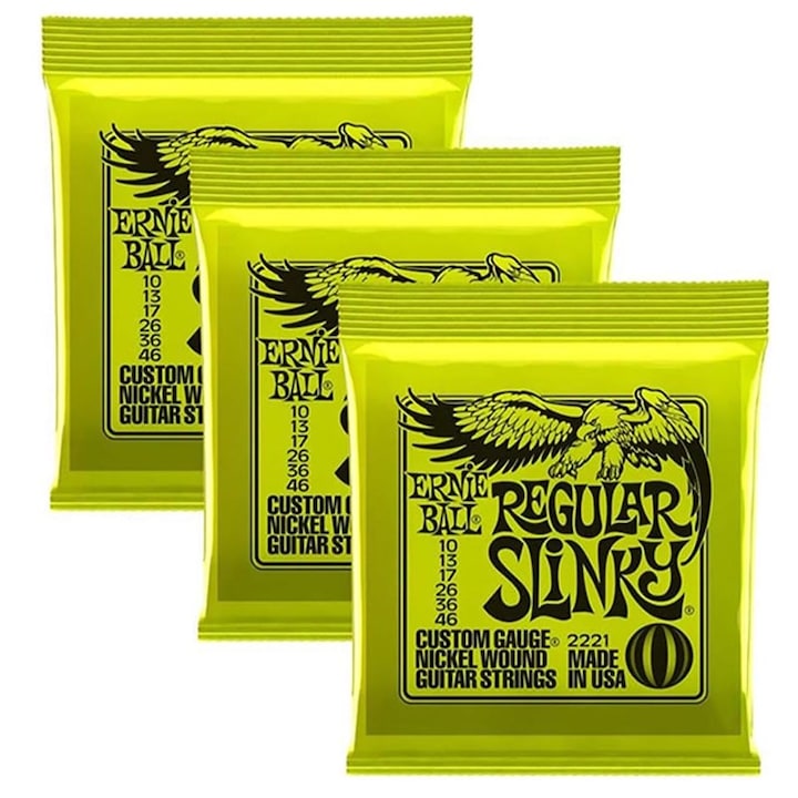Комплект струни за електрическа китара, Rqiurpn, 2221 Regular Slinky, 10-46, Regular-Light