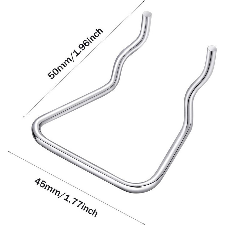 Set 30 suporturi metalice pentru unelte, Niks, pentru organizare, finisaj vopsit, compatibile cu pegboard de 1 inch