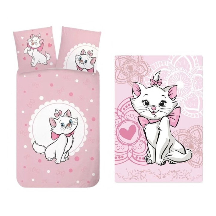 Marie cica felnőtt ágyneműhuzat és polár takaró szett (Gentle)