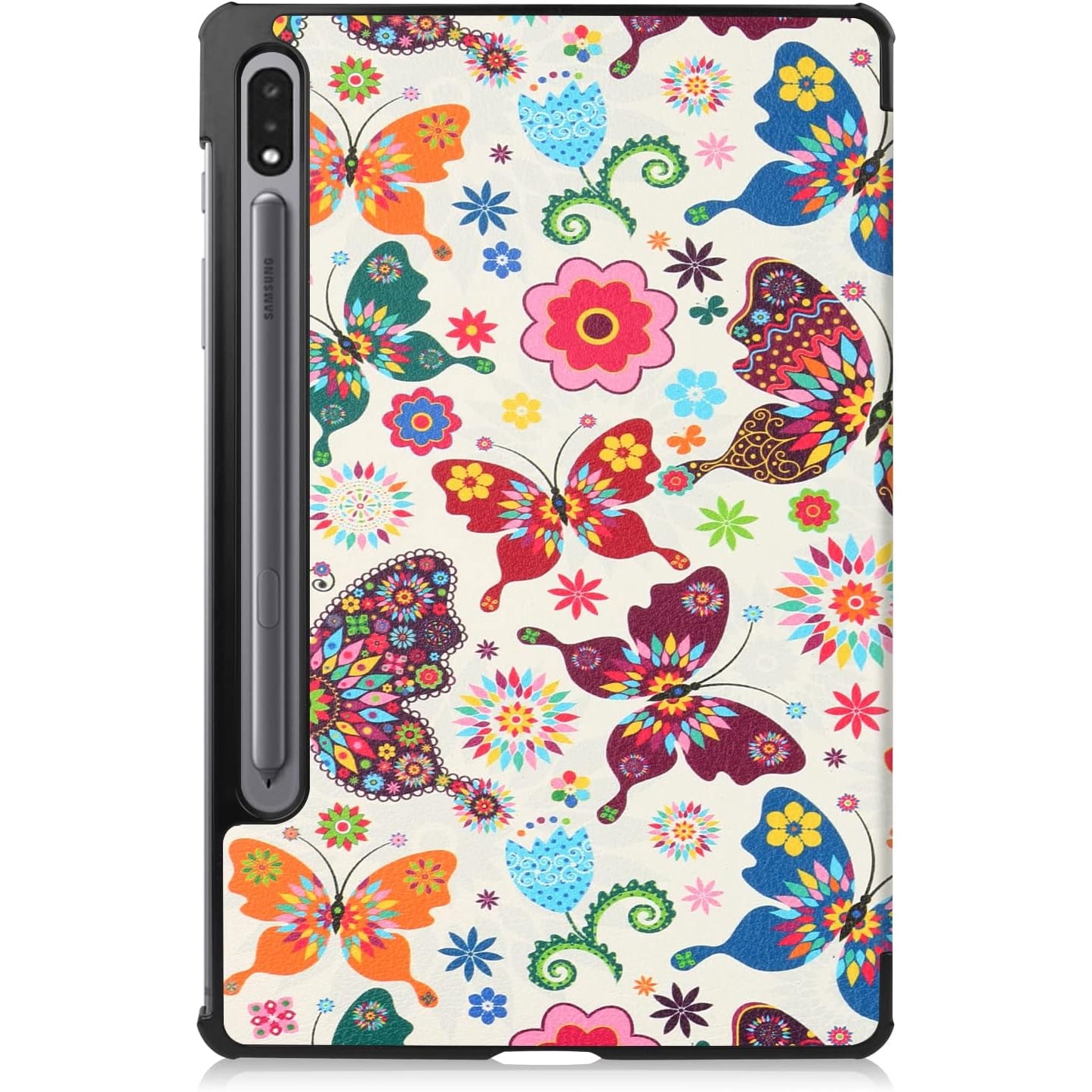 Husa pentru Samsung Galaxy Tab S10+/S9+/S9Fe+, 12.4'', UltraSlim de tip stand, functie sleep/wake-up, Smart Cover, model Butterfly, Sigloo