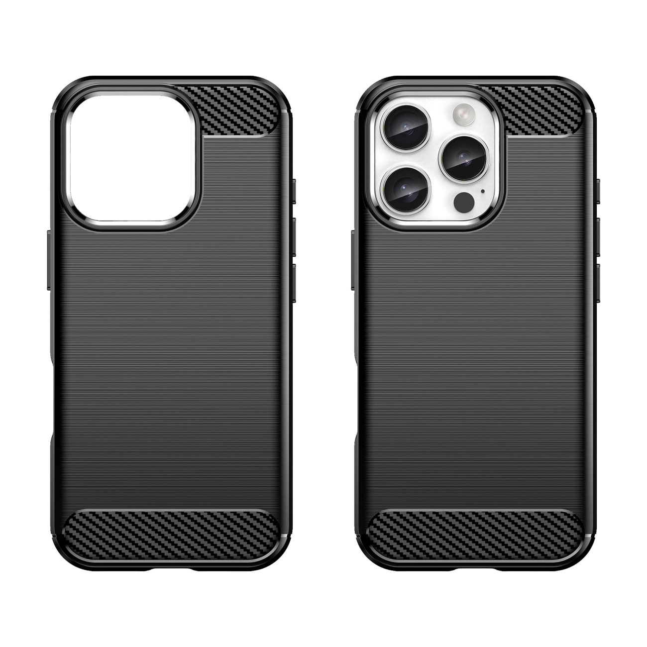Carcasa Flexible Carbon compatibila cu iPhone 16 Pro Max Black