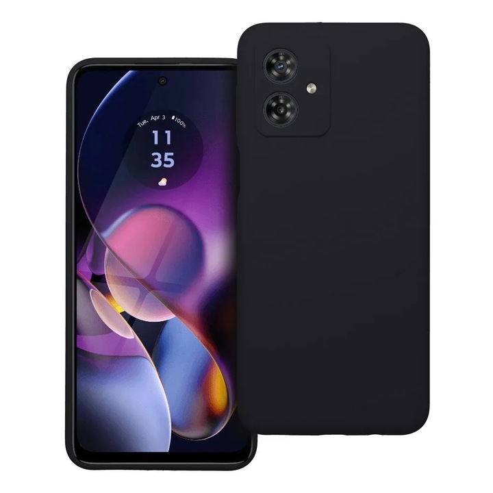 megaMOBILE® tok Szilikon modell 2mm, belső mikroszálas Motorola Moto G54 5G-hez, fekete