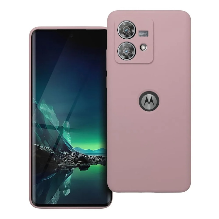 МegaMOBILE® калъф Силиконов модел 2 мм, интериор с микрофибър за Motorola Edge 40 Neo, пудрово розов
