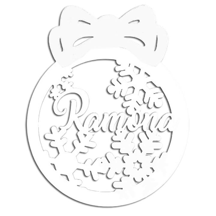 Glob de Craciun nume Ramona, fundita si fulgi de zapada, 10cm, ArtemisGift