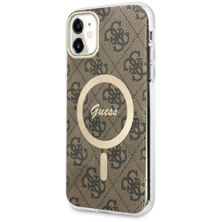 Guess tok iPhone 11 Brown készülékhez, kemény borítóval, 4g