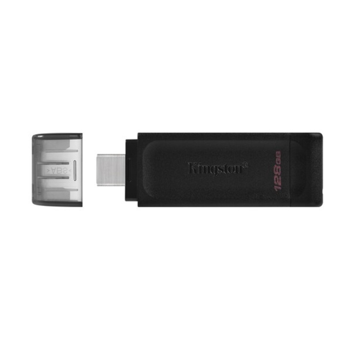 Kingston dt 70 pendrive/usb stick, type-c 3.2, gen 1, 128gb fekete